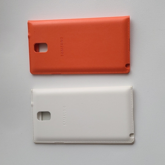 Samsung Galaxy Note 3 OEM S View Flip Cover Case Bundle Orange and White - Picture 2 of 6